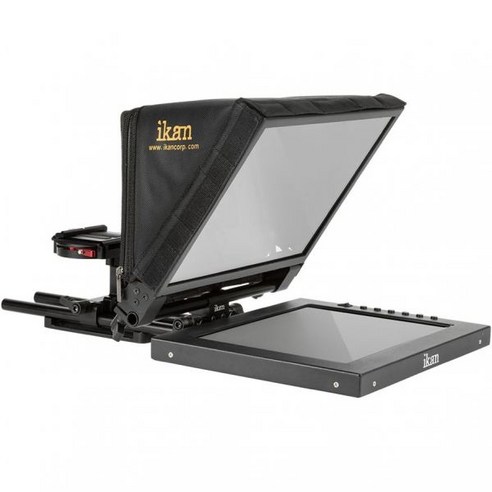 Ikan 12-inch Portable Teleprompter Kit w Rolling Case Adjustable Glass Frame Easy to Assemble Extr, 12 Inch Monitor