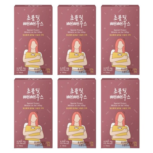 초콜릿 빼빼주스 초코 초코릿 클렌즈쥬스 14일의 기적 라본브아, 6박스, 14회분