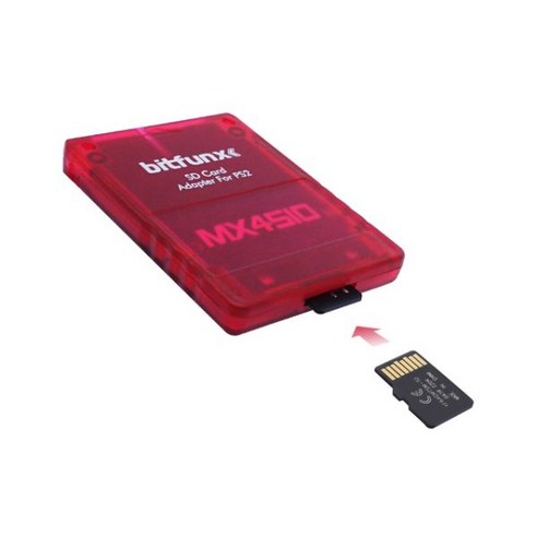 Bitfunx MX4SIO SIO2SD 마이크로 SD /TF SD 카드 어댑터 모든 PS2 팻 슬림 게임 콘솔용, 9) red for TF Card