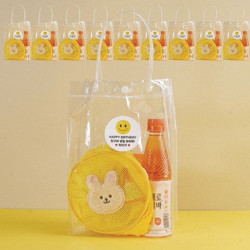 PVC 투명 쇼핑백 어린이집 생일 답례품 선물 구디백 포장
