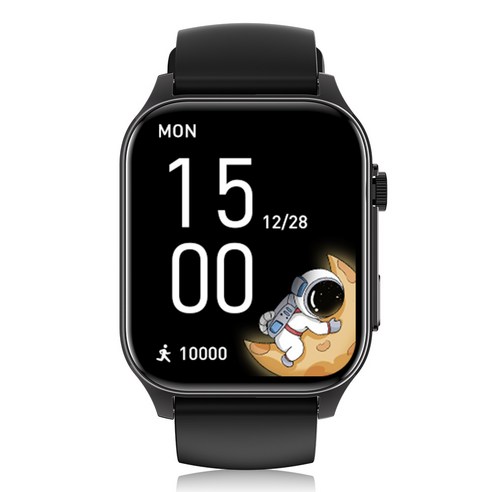 와피크 블루투스 스마트워치 X5S 통화가능 1.91인치 대화면 22mm, 블랙, 4.8cm, GPS + 블루투스