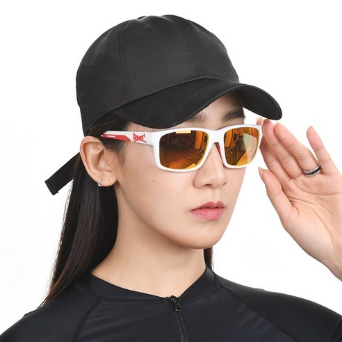 BMC 락 스포츠선글라스+스트랩, 화이트/레드+스트랩