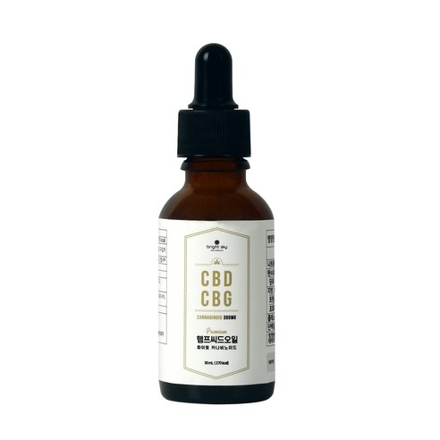 브라이트스카이 1% 햄프씨드오일 30ml CBD CBG 파이토 카나비노이드 대마종자유 오일, 1개