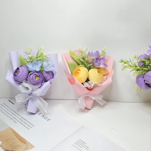 [오케이나우ㅣ강추] 벚꽃상점 납골당 동글 동글 라넌큘러스 미니 꽃다발세트 큐방으로 묘지 분위기를 고요하게 연출하세요 [OKNOWㅣ추천상품]