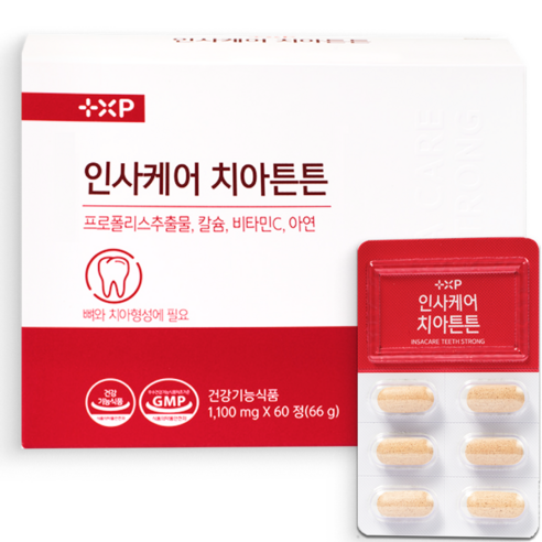 튼튼 치아 뼈 형성 면역력 한번에 치아 건강 케어, 1박스, 60정