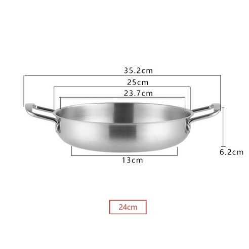 Ramen Noodles Pots Stainless Steel Soup Pot Anti Scald Milk Egg Soup Cooking Pot Kitchen Cookware Ki, silver  24cm, 호주