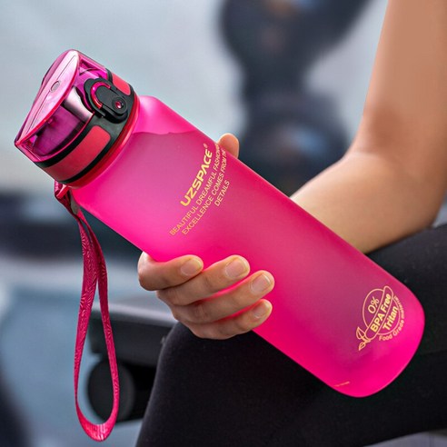 물병 500ML 1000ML BPA 무료 누출 방지 휴대용 음료 병 스포츠 체육관 친환경, 800ml, Pink