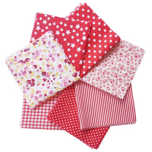 50*50 면 직물 인쇄 천 바느질 퀼트 직물 패치 워크 바느질 DIY 수제 액세서리, 빨갛게, 25x25cm