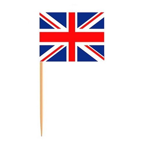 TeeFly 100 PCS National Flags Picks Art Toothpicks 파티 컵케익 장식 샌드위치 미니 음식, 영국 100.