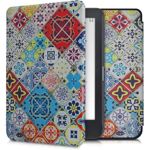 kwmobile 케이스 코보 클라라 HD케이스와 호환 eReader커버 플라워트윈스 다크블루, Moroccan Vibes in Multicolor 0, Moroccan Vibes in Multicolor 0, 1개