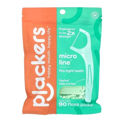 Plackers 마이크로 민트 치실 90개