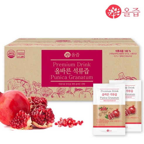 올즙 올바른 석류즙 100포 실속포장, 100개, 올즙/올바른 석류즙 100포, 80ml