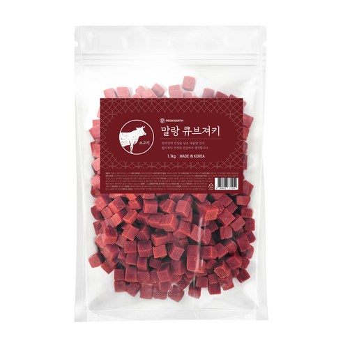 강아지 말랑 큐브 져키, 소고기, 1.1kg, 1개