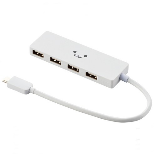 엘레컴 C타입 4포트 USB 2.0 허브 U2HC-A429BWF 0.15m, 화이트