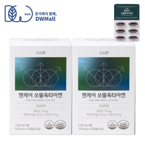 미국산 초임계 추출공법 쏘팔메토 캡슐 자주 소변이 마렵거나 참기어려운 남자 옥타코사놀 아연 영양제, 2개, 30정