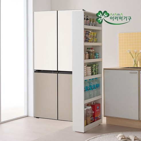 좁은 공간 활용에 이상적인 아라마 셀라이동식높은틈새수납장