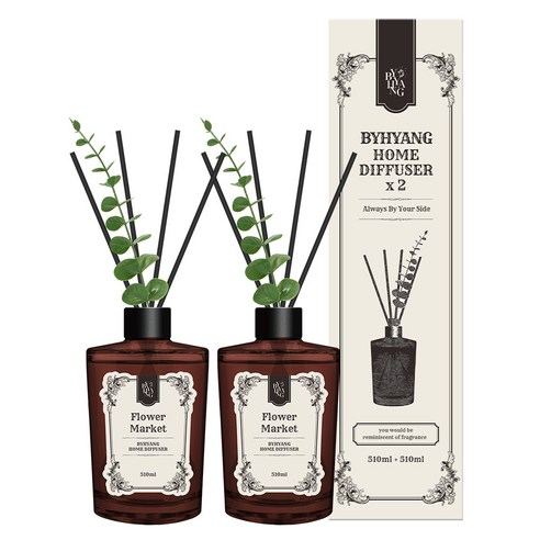 바이향 대용량 홈 디퓨져, 2개, 510ml, 양재동꽃시장
