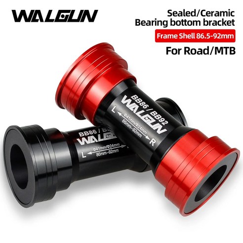 WALGUN 세라믹 자전거 하단 브래킷 SRAM SHIAMNO 부품용 밀폐 베어링 MTB 로드 바이크 865mm 92mm BB92 BB86, 3)PF4130-Black, 3)PF4124 Black