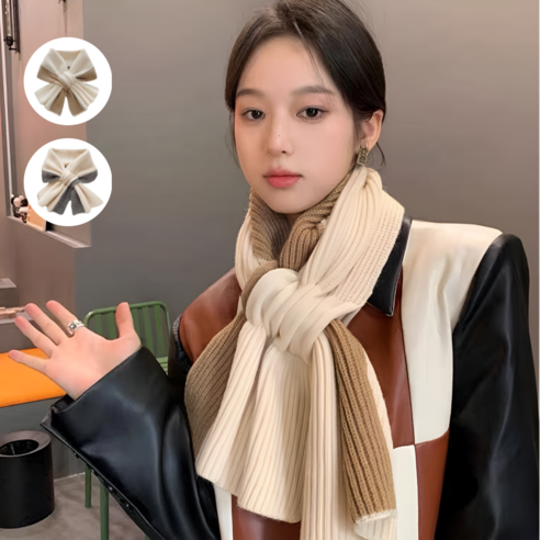 모아코 겨울 여성 목도리 니트 머플러
