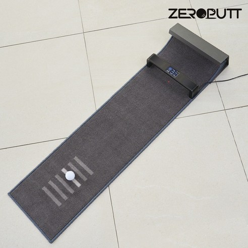 퍼팅연습기  제로펏 최대 20M 자동리턴 디지털 퍼팅연습 골프 퍼터 퍼팅연습기, 검정색, 롤링+슬라이딩매트