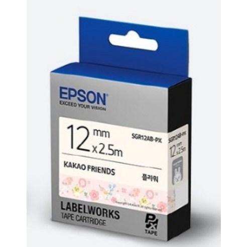 Epson SGR12AB-PX SGR12BB-PX 엡손 카카오 프렌즈 라벨 테이프, SGR12BB-PX(해피니스), 1개