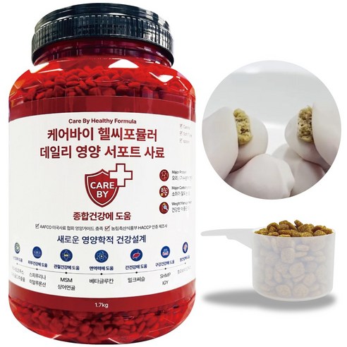 케어바이 종합건강 히알루론산 스피루리나 강아지 알러지 사료 가수분해연어 헬씨포뮬러, 1개, 1.7kg