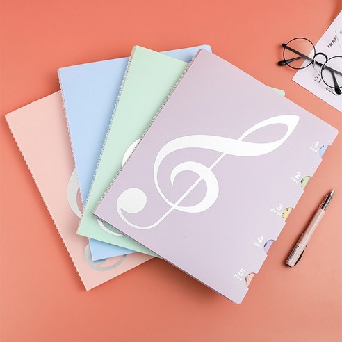 레브홈 악보 파일 바인더 북마크 40매, 1개, 퍼플