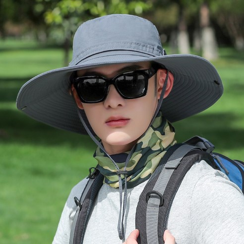 DFMEI 낚시모자 남성 선캡 여름 야외 선캡 챙낚시 벙거지 등산모자, DFMEI 짙은 회색