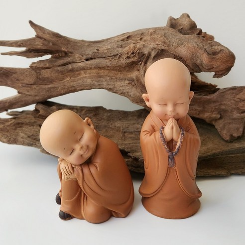 보광몰 스님 부처님 오신날 선물 불교용품 인테리어 장식 미니어쳐 피규어 동자승 인형 차량용 2종, YM-550