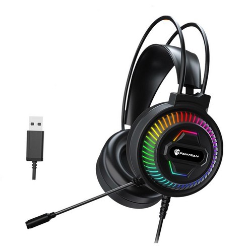 게임용 오버이어 3.5mm 헤드셋 이어폰(마이크 포함) 폭넓은 호환성, 7.1(USB 포함), 235x185x105mm, 플라스틱