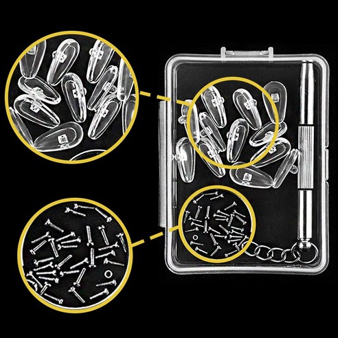 팡스몰 안경 코받침 교체 뿔테 안경 코패드 수리 나사 키트 베이직