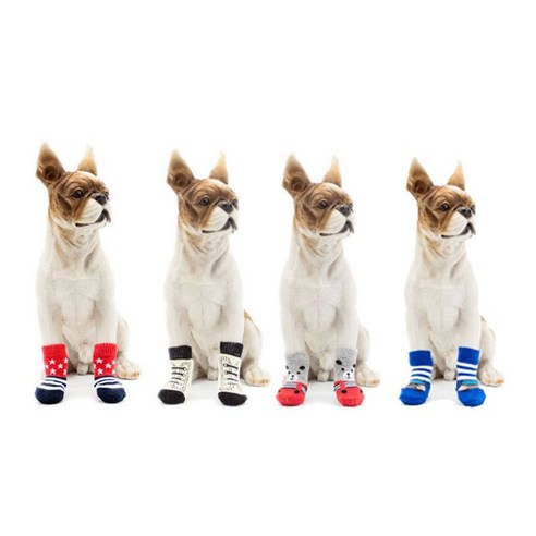 키밍 반려동물 강아지 양말 애견 미끄럼방지 면양말, D. PS043, 2세트