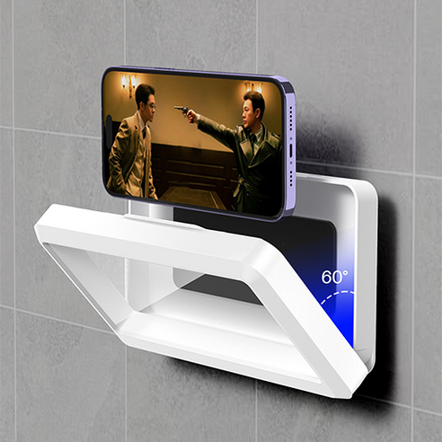 360도 회전 워터세이프티 욕실 방수 휴대폰 거치대 (화이트/그린/핑크), 1개, 방수거치대 - 핑크