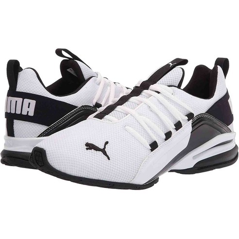 푸마 PUMA 남성용 액셀리온 퍼프 패션 스니커즈 러닝화 운동화 White/Black