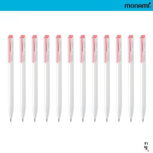 모나미 트리피스 유성볼펜 0.5 0.7 1.0mm 1타 12자루 삼각볼펜 휴대 용이, 12개입, 0.5mm 블랙(파스텔 핑크)