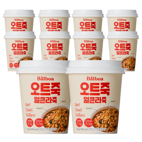 발보아 저당 오트밀 죽 얼큰라죽, 10개, 40g