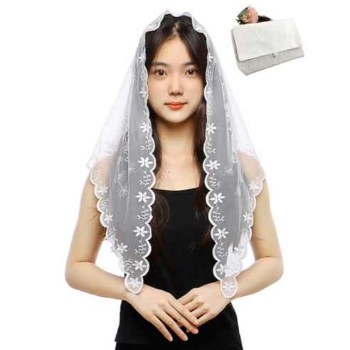 미사보 미사보 선물세트 견진 세례 축일 첫영성체선물 천주교성물(아네스 안젤라), 미사보세트 안젤라