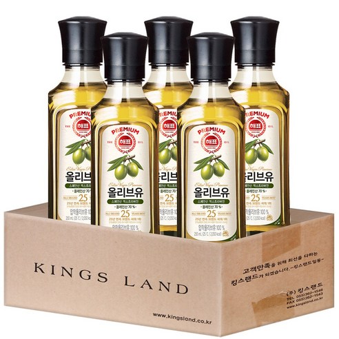 해표 올리브유250ml, 250ml, 5개