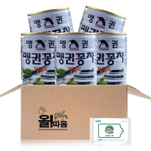 펭귄 꽁치통조림 400g 5개 + 올따옴 물티슈