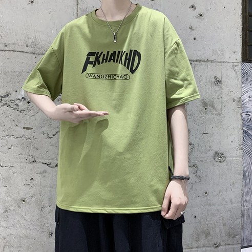 DFMEI 패션 브랜드 느슨한 편지 인쇄 탑 스타일 다목적 반팔 티셔츠