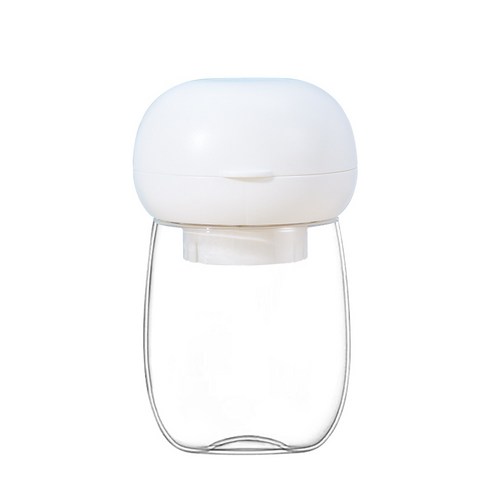 BellmeyPet 강아지물통 반려동물 2in1 휴대용 버섯 물병 300ml 원터치 휴대용 보틀 FREE 물통 물그릇, 화이트, 1개