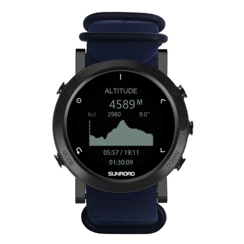 썬로드 다이빙컴퓨터 Fr934 아웃도어 스마트워치 선로드, 블랙 나일론 스트랩