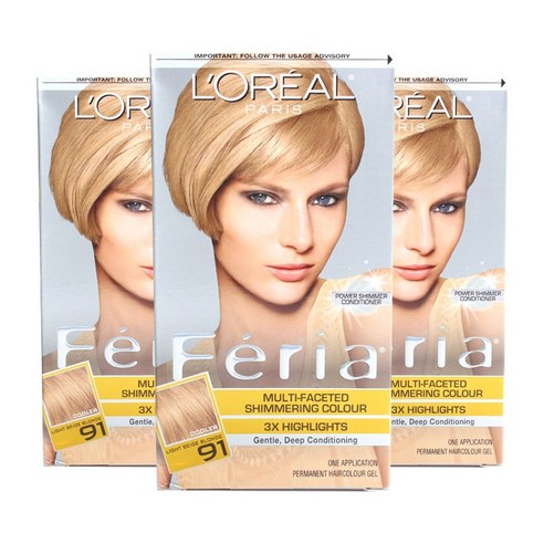 로레알파리 페리아 퍼머넌트 헤어 컬러 젤, Light Beige Blonde, 3개