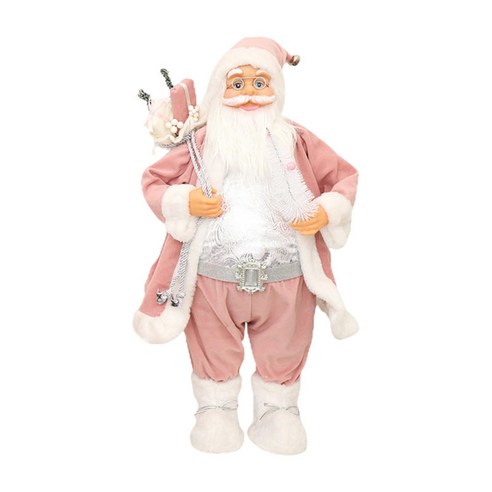크리스마스 트리 호텔 휴일 축하 크리스마스 파티를위한 산타 클로스 인형 테이블 장식 30cm, 분홍, 폴리 에스테르 + 플라스틱