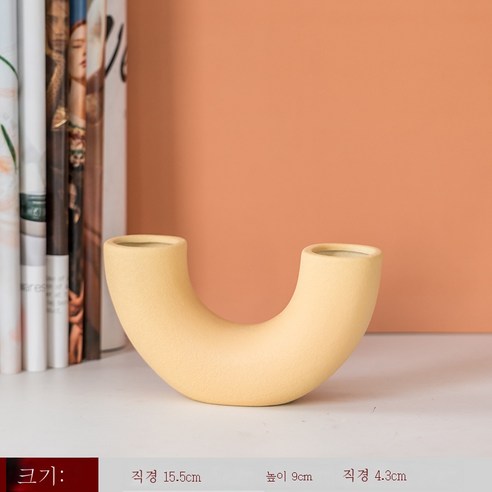 DFMEI 북유럽 Ins풍 심플한 도자기 개성 꽃병 말린 꽃꽂이 장식품 거실 민박 예술 가구 장식품", Cyn-Cai 아트 [C] 살구 노란색, {"패션의류/잡화 사이즈":"DFMEI"}