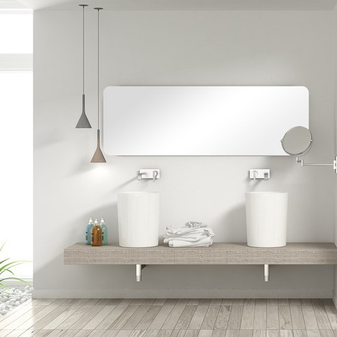 해림바스 민자 라운드 거울로 욕실에 감성을 더하다