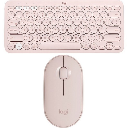 로지텍 페블 무선 마우스 M350, 마우스 + 키보드, 핑크