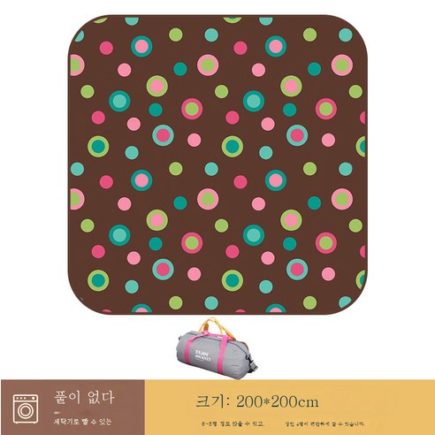 DFMWI.피크닉 매트.Picnic mat.--피크닉 매트 야외 취사 방습 매트 두툼한 방수 매트 텐트 매트 비치 매트 피크닉 천, 도넛200*200Cm(초음파유형)-옥스포드천메신저가방무