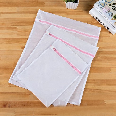 Foldable Delicates 란제리 지퍼가 달린 메쉬 세탁 워시 가방 브래지어 양말 속옷 세탁기 의류 보호 네트, 하나, 3 PCS