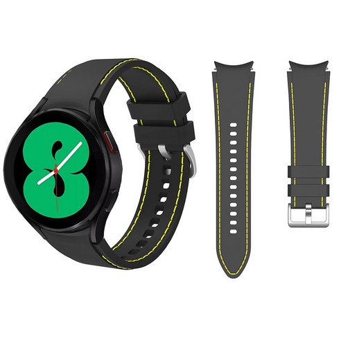 삼성 갤럭시 시계 4 실리콘 스포츠 팔찌 밴드, Black-and-Yellow, Galaxy watch 4 40mm